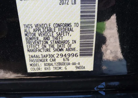 2013 Nissan Altima 2.5 Sv from USA, damaged, VIN 1N4AL3AP3DC294996